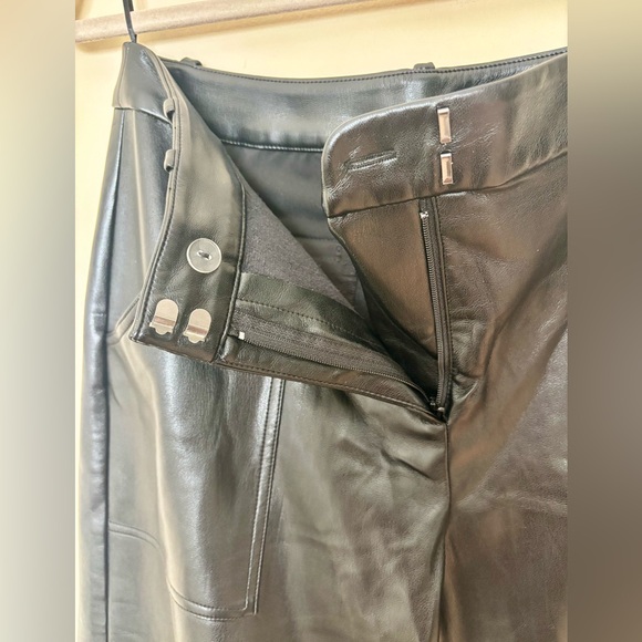 Amanda Uprichard - Lucas Faux Leather Low Rise Cargo Pants - Black Sz M - NWOT - Picture 5 of 6